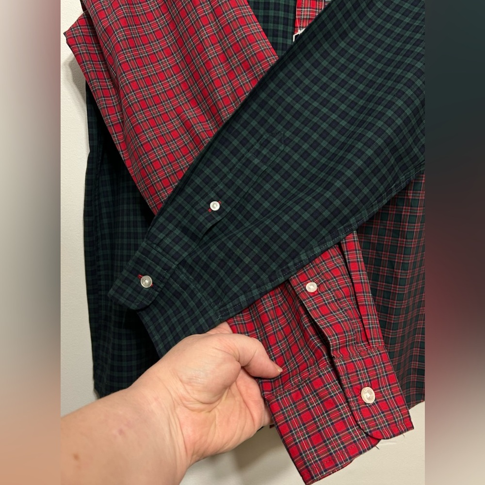 New! Vineyard Vines Tartan Plaid Poplin Button Down Whale Shirt Mens Size Large - Picture 7 of 9